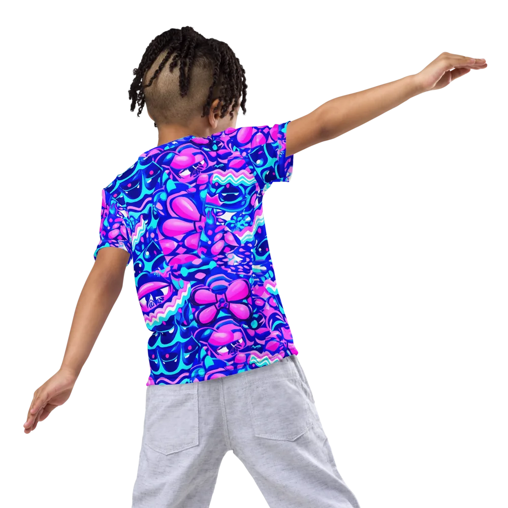 Electric Candy Riot on Kids Crew Neck T-Shirt — Back