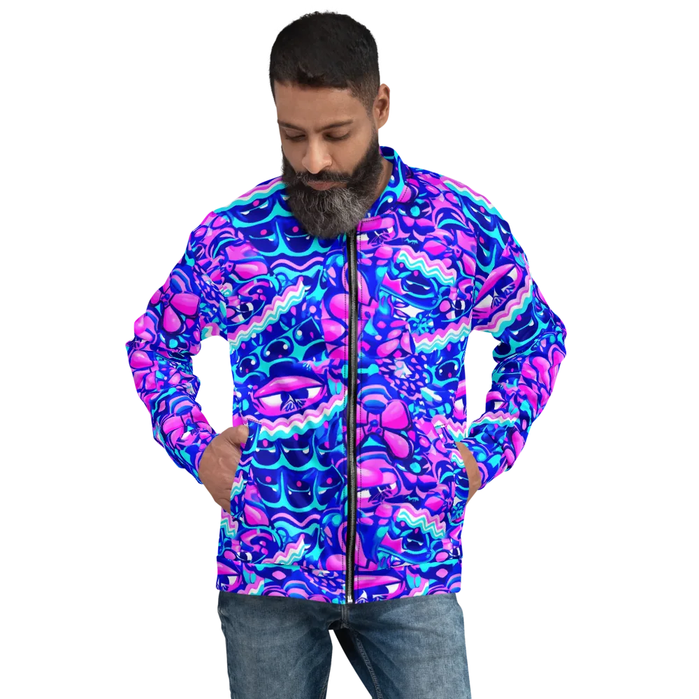 Electric Candy Riot on Bomber Jacket — Front