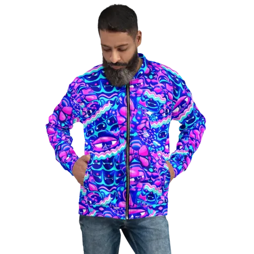 Electric Candy Riot on a Bomber Jacket