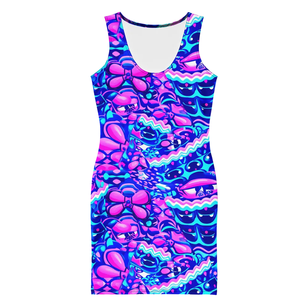 Electric Candy Riot on Bodycon Dress — Front
