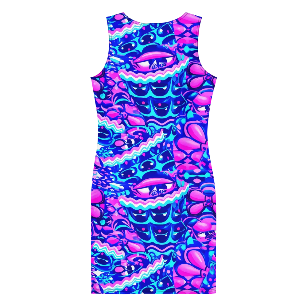 Electric Candy Riot on Bodycon Dress — Back