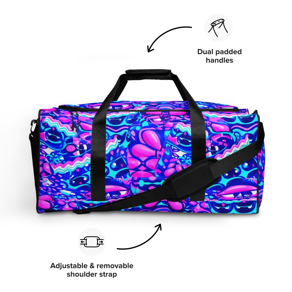 Electric Candy Riot on Duffle Bag — Front