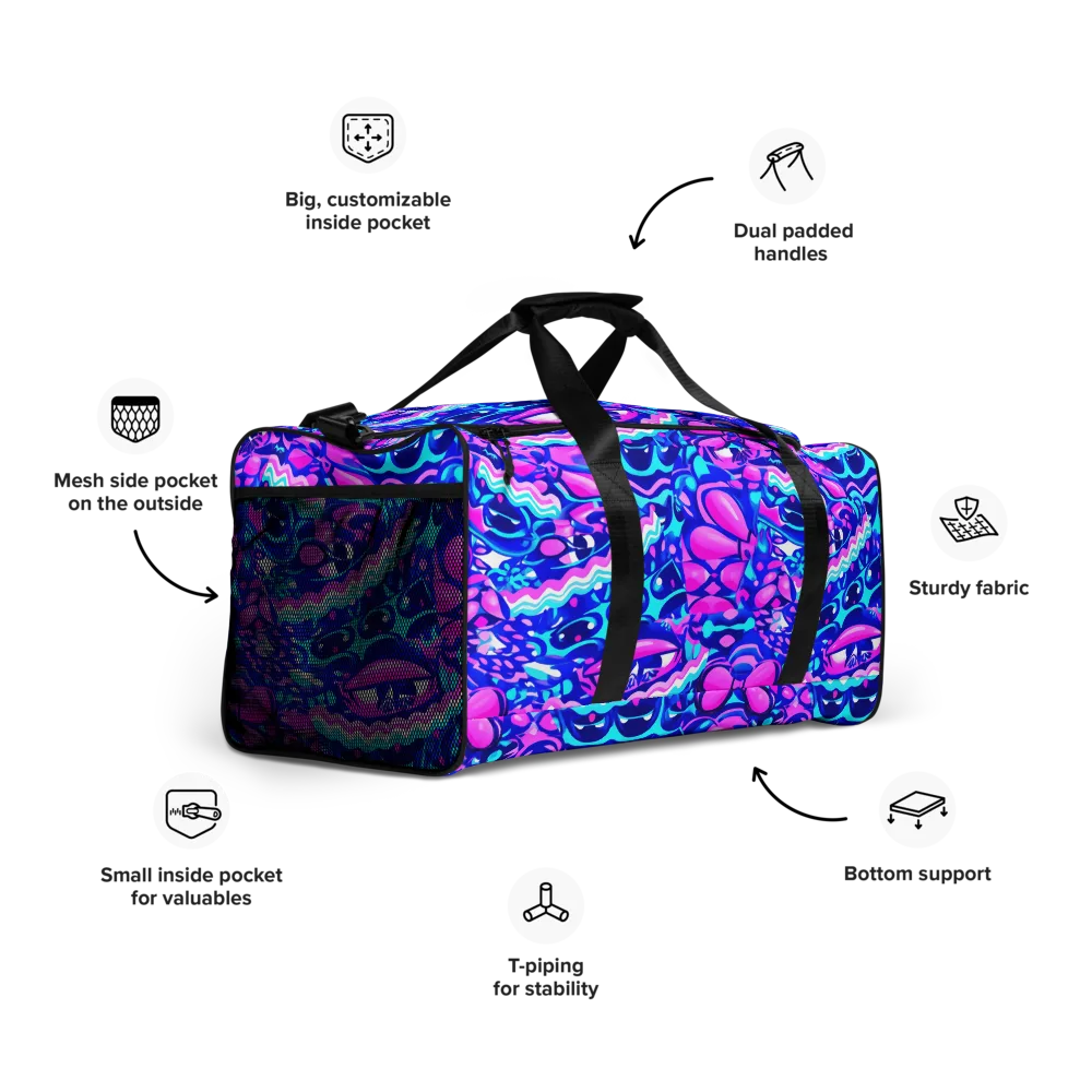 Electric Candy Riot on Duffle Bag — Right Front