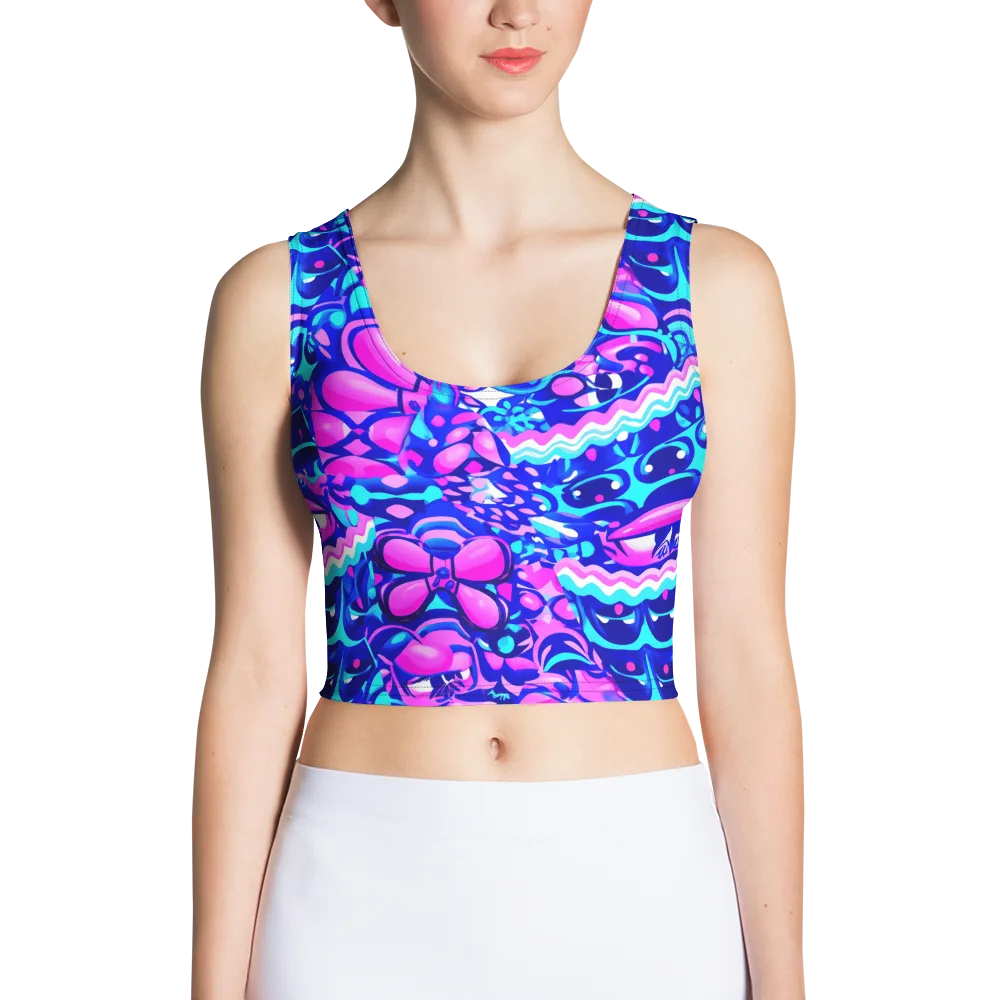 Electric Candy Riot on Crop Top — Front
