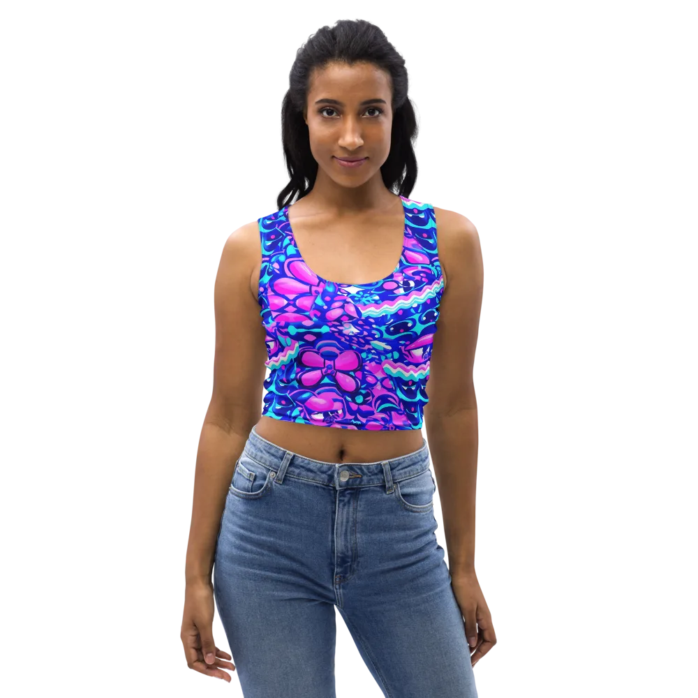 Electric Candy Riot on Crop Top — Front