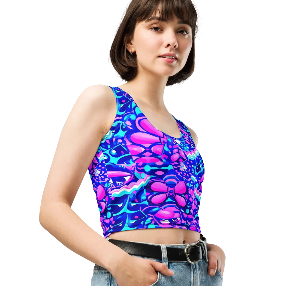 Electric Candy Riot on Crop Top — Right Front