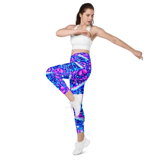 Electric Candy Riot on a Leggings with Pockets