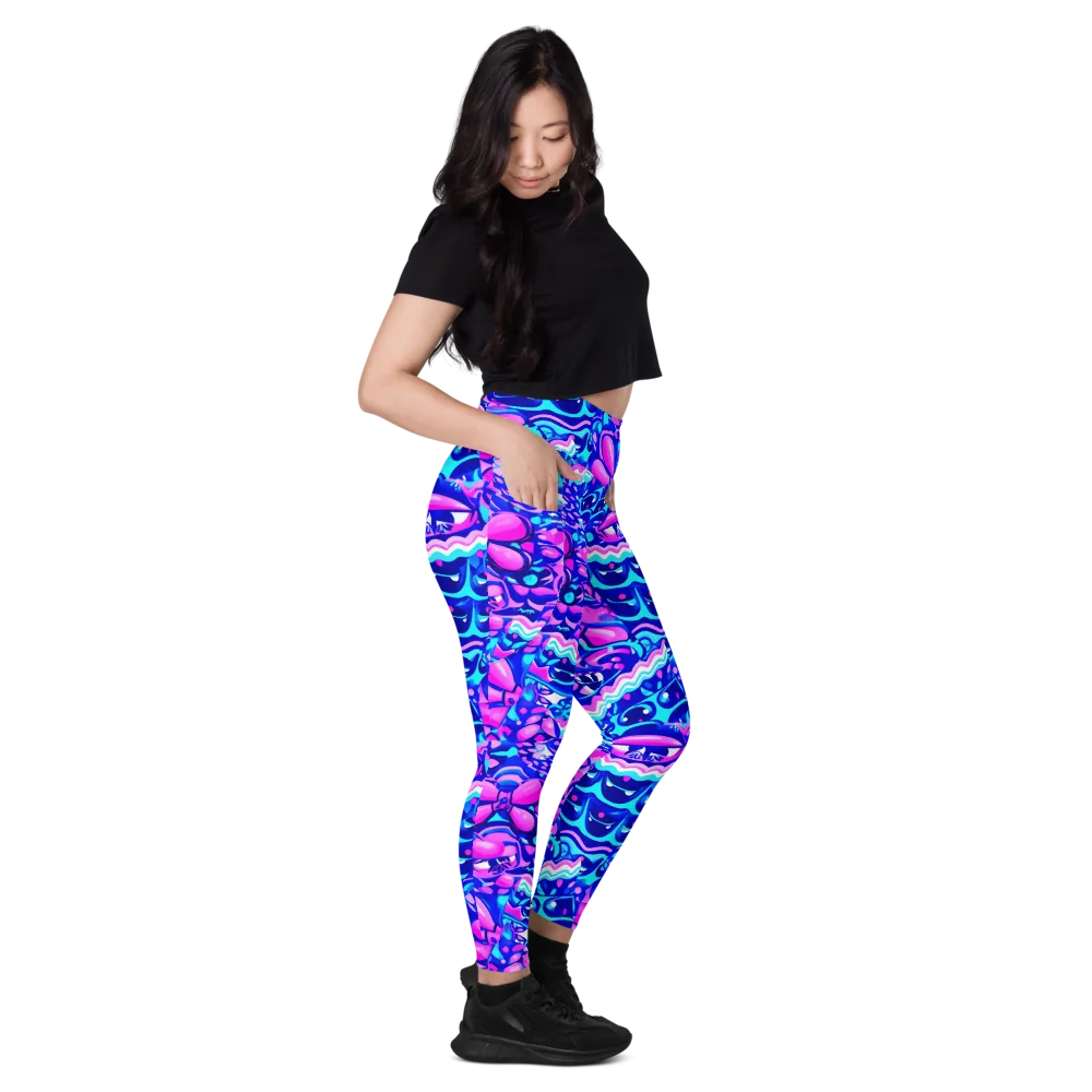Electric Candy Riot on Leggings with Pockets — Right