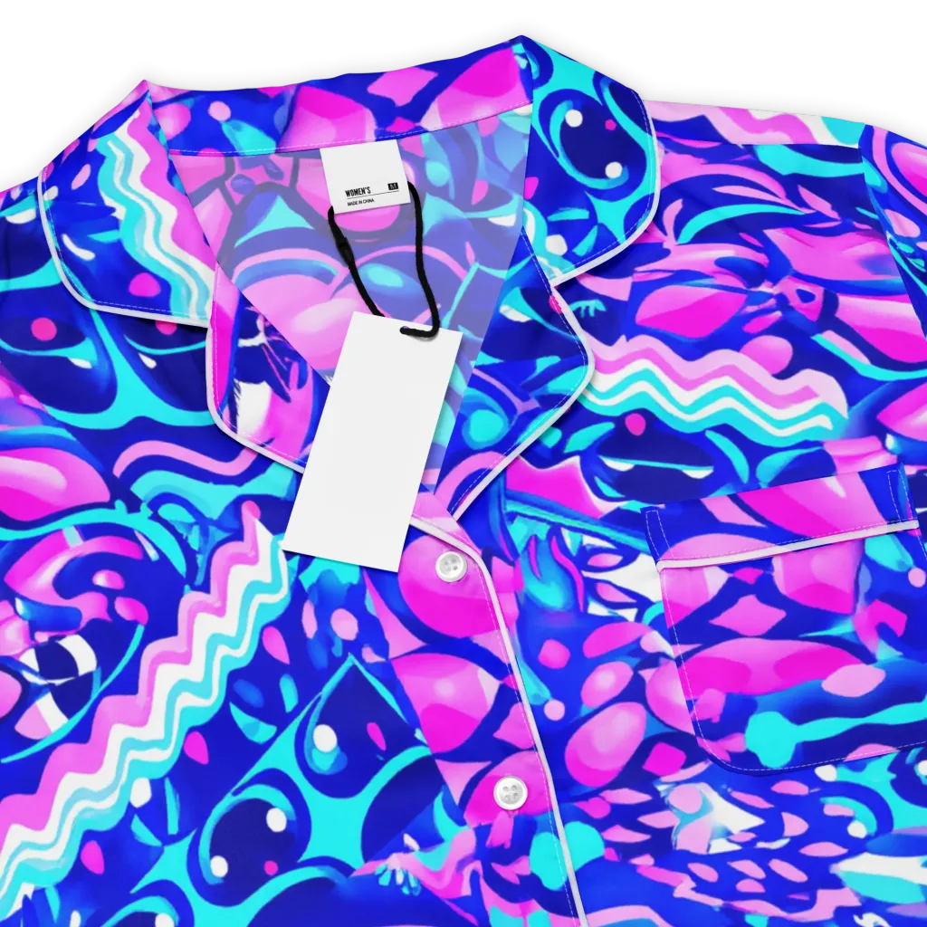 Electric Candy Riot on Women's Short Sleeve Pajama Top — Product details