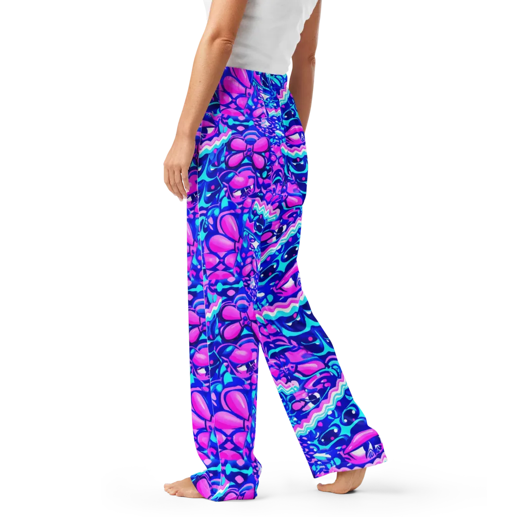Electric Candy Riot on Women's Pajama Pants — Left
