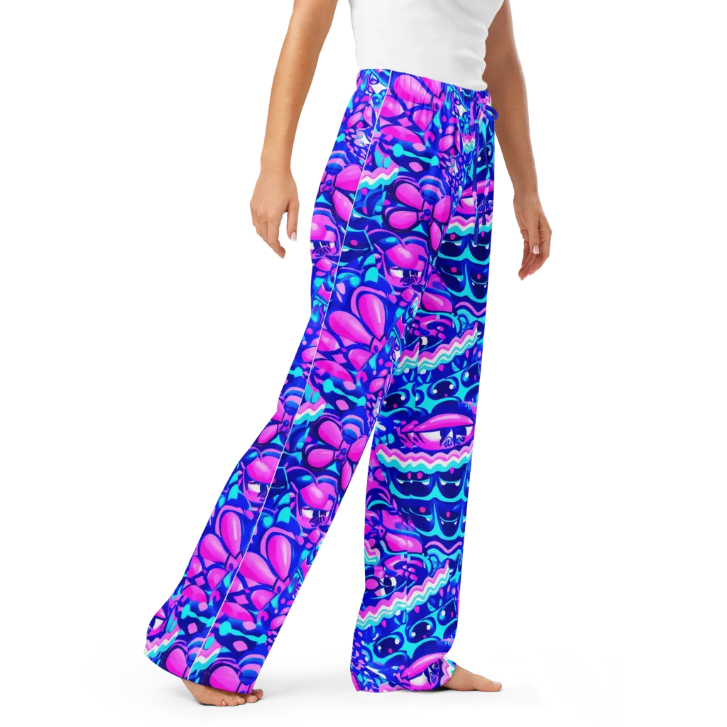 Electric Candy Riot on Women's Pajama Pants — Right Front