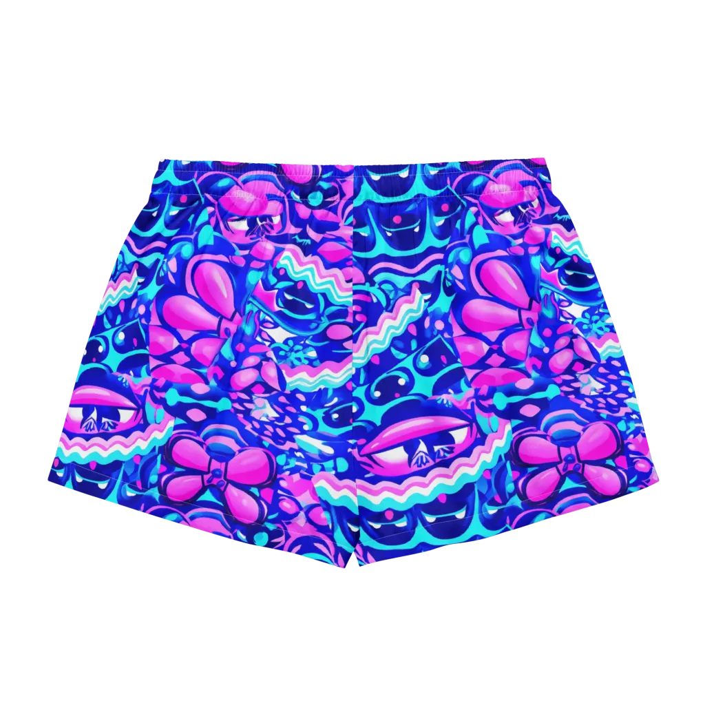 Electric Candy Riot on Women's Pajama Shorts — Back