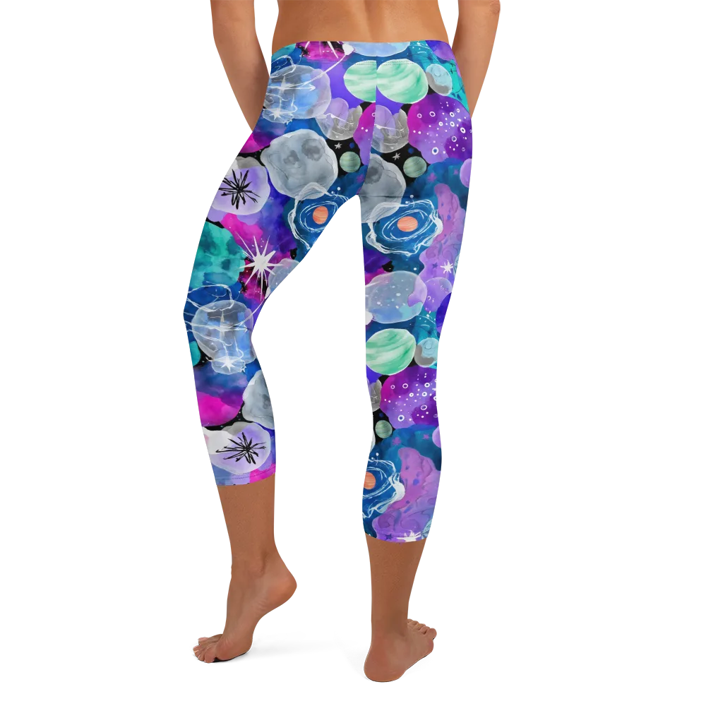 Stellar Bouquet on Capri Leggings — Back
