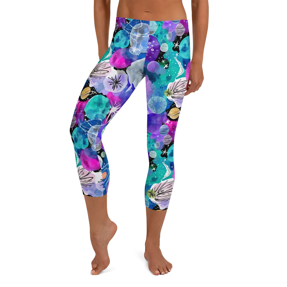 Stellar Bouquet on Capri Leggings — Front