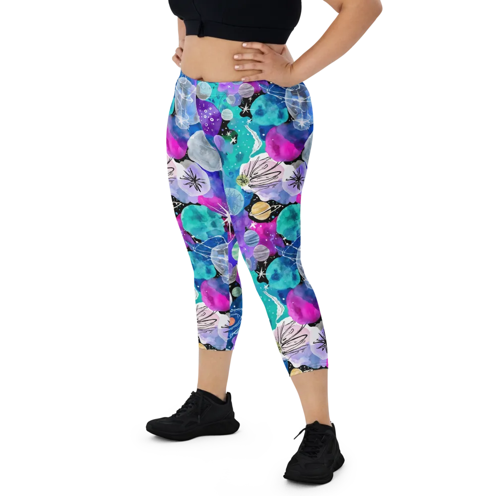 Stellar Bouquet on Capri Leggings — Front