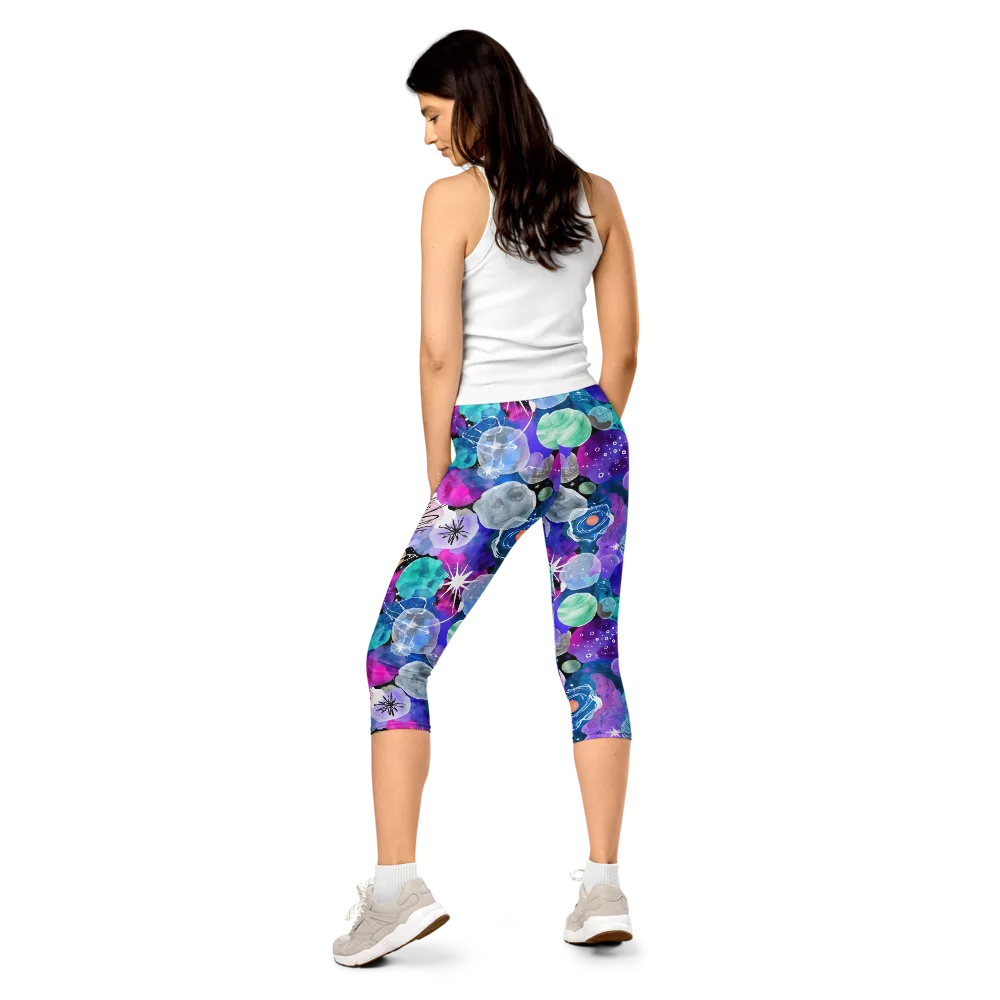 Stellar Bouquet on Capri Leggings — Back