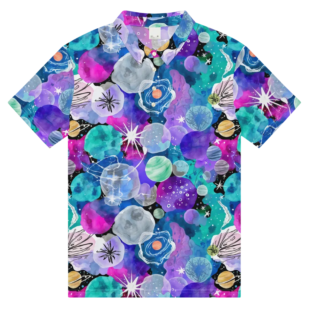 Stellar Bouquet on Men's Slim Fit Polo Shirt — Front