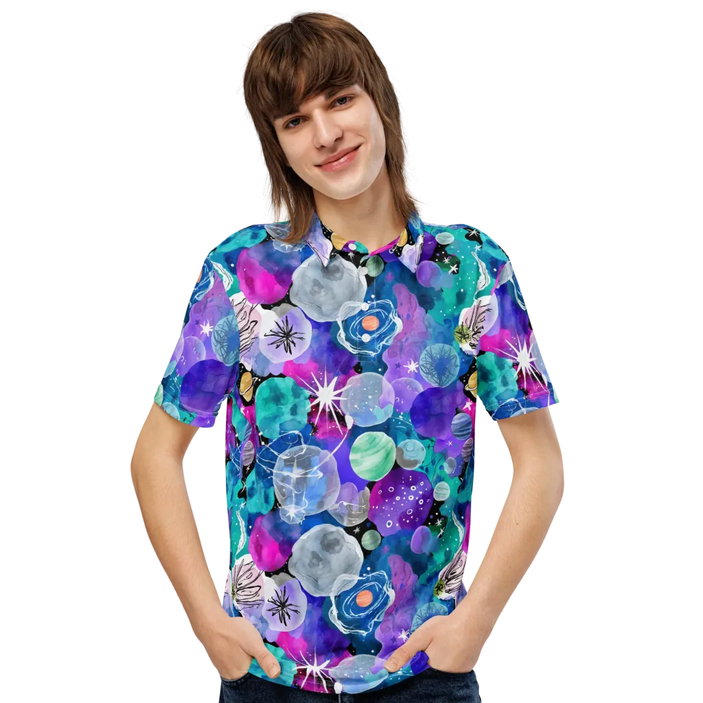 Stellar Bouquet on Men's Slim Fit Polo Shirt — Front