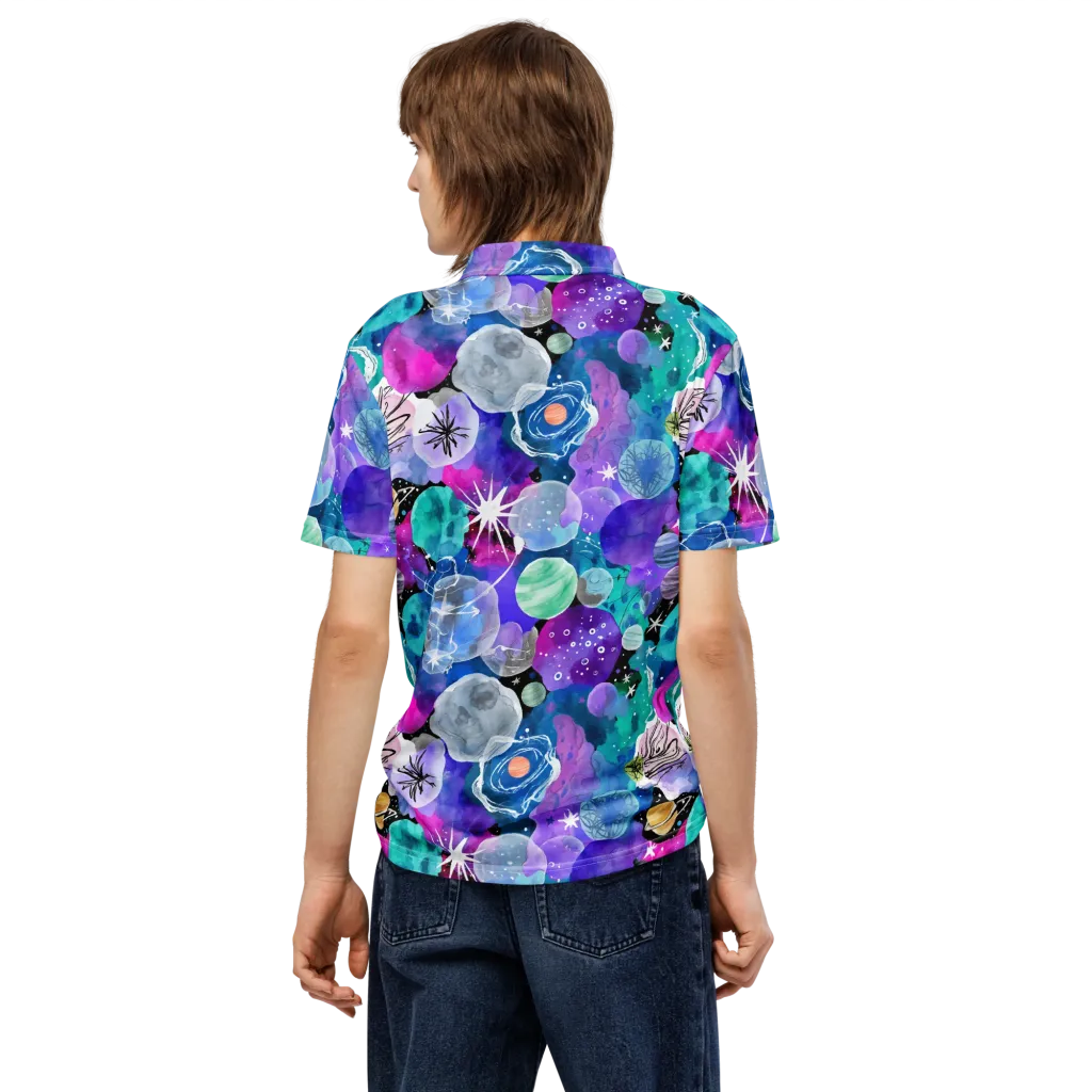 Stellar Bouquet on Men's Slim Fit Polo Shirt — Back