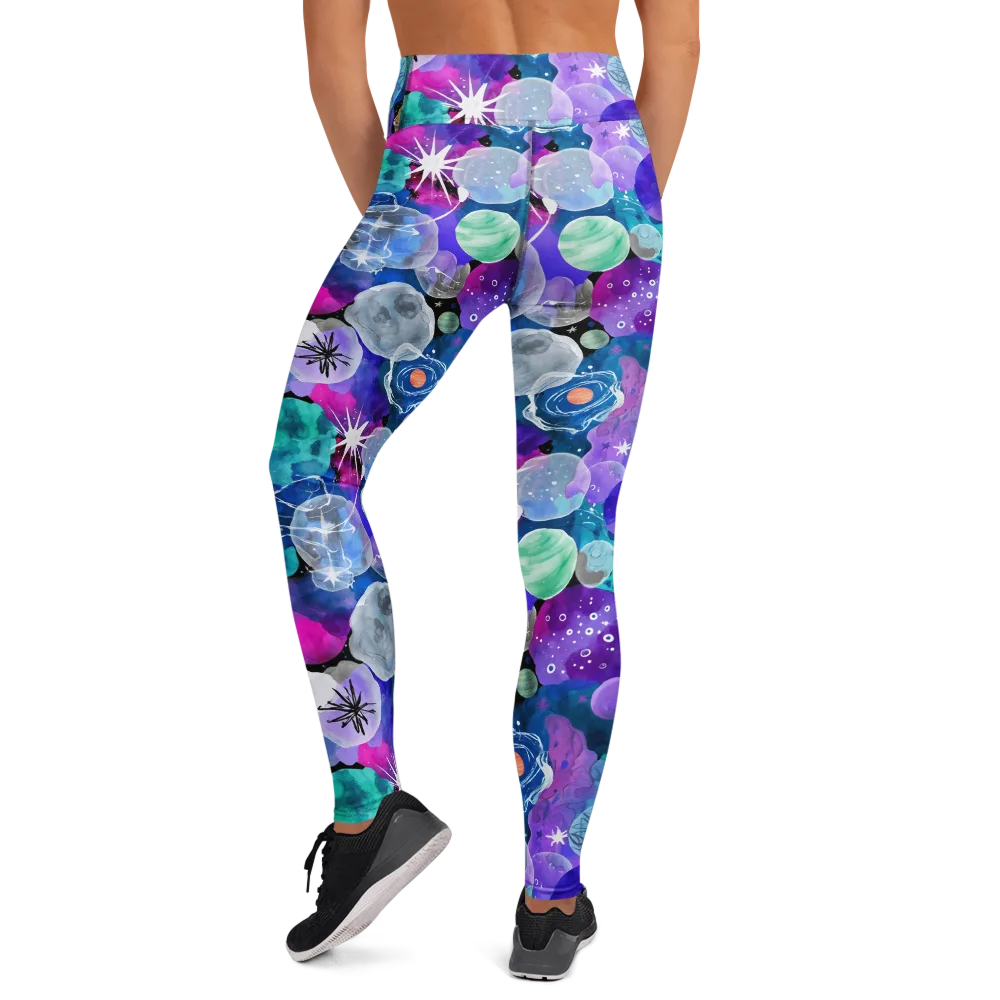 Stellar Bouquet on Yoga Leggings — Back