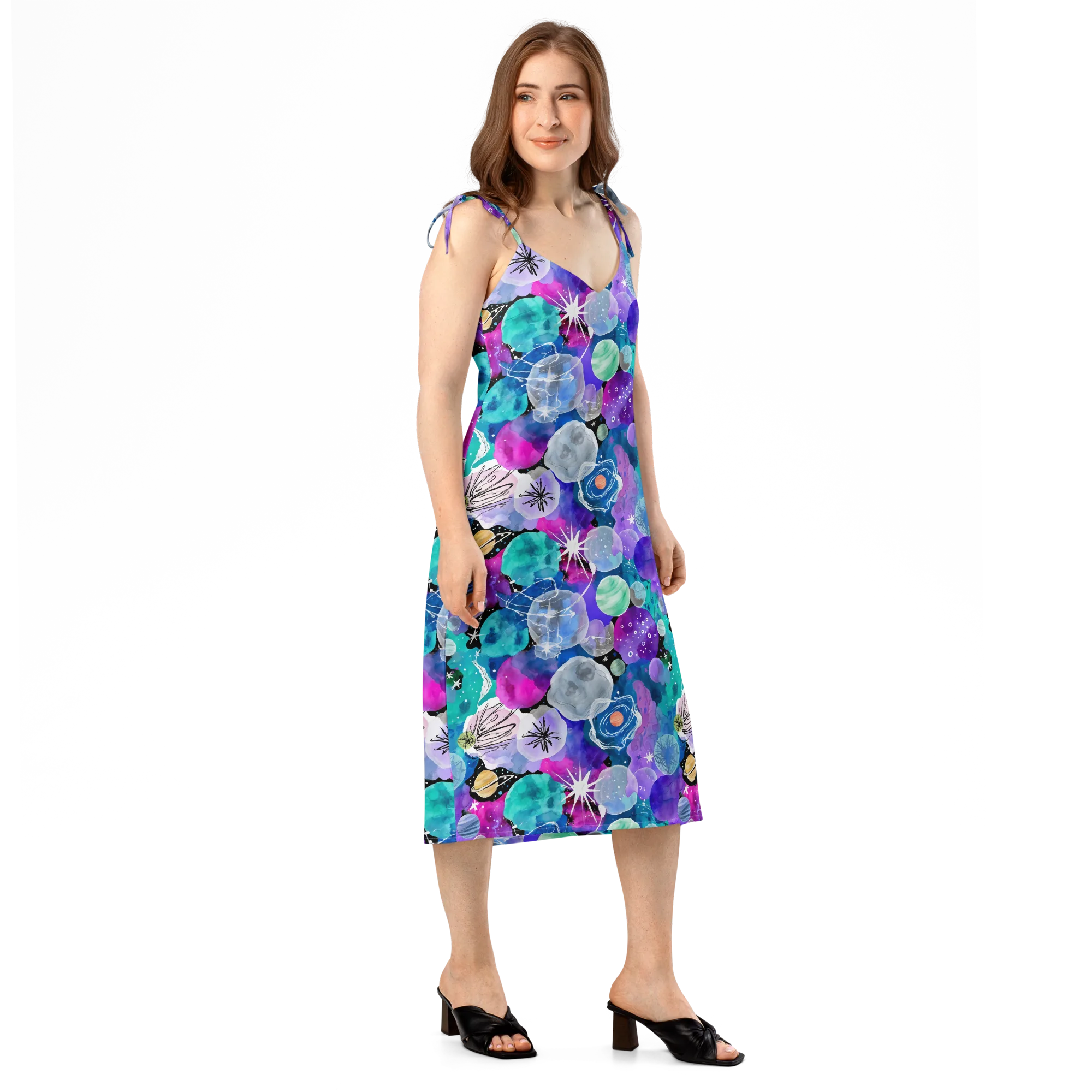 Stellar Bouquet on Slip Dress — Right Front
