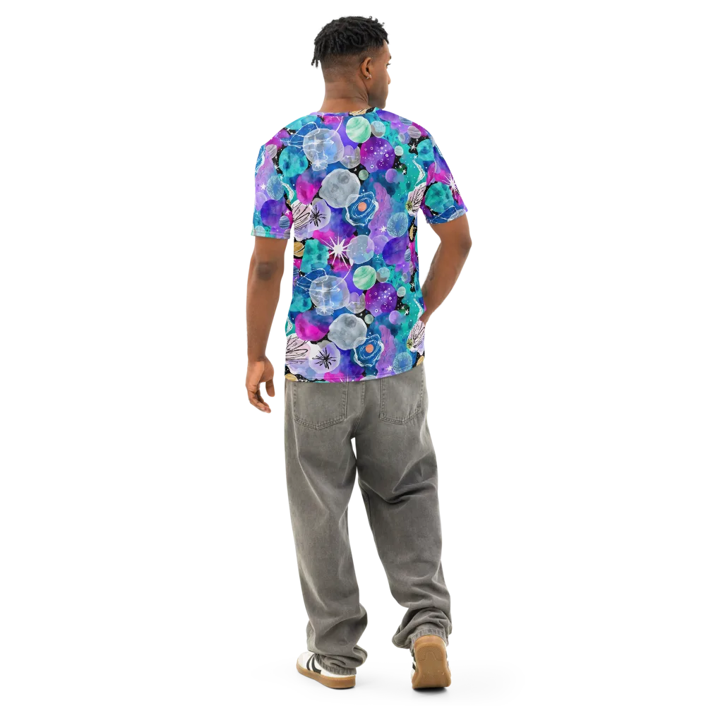 Stellar Bouquet on Men's Cotton Crew Neck T-Shirt — Back
