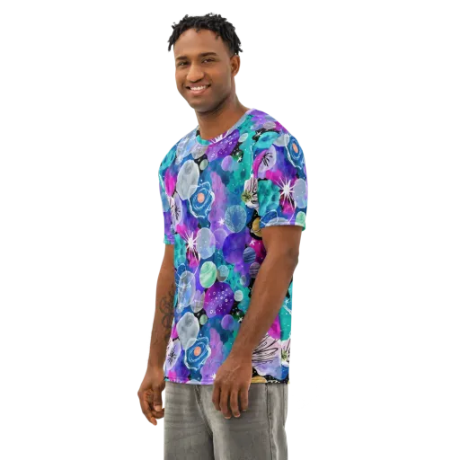 Stellar Bouquet on a Men's Cotton Crew Neck T-Shirt