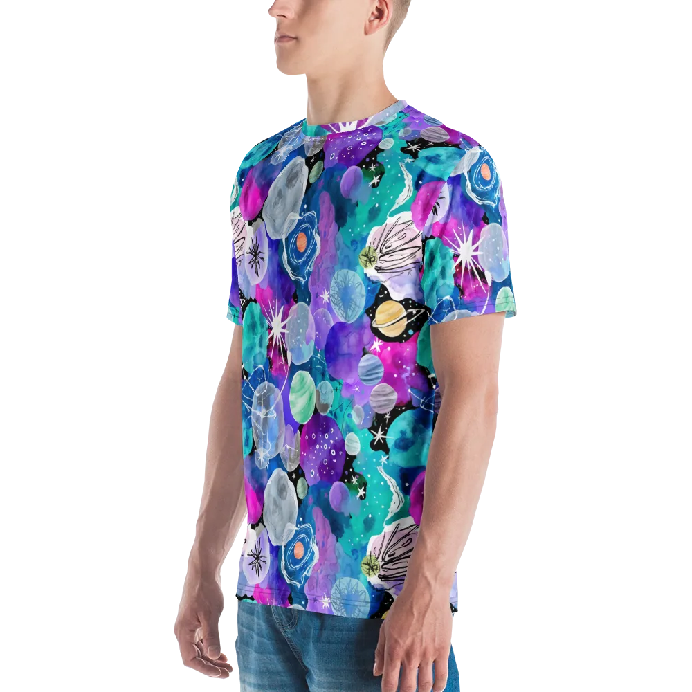 Stellar Bouquet on Men's Crew Neck T-Shirt — Left