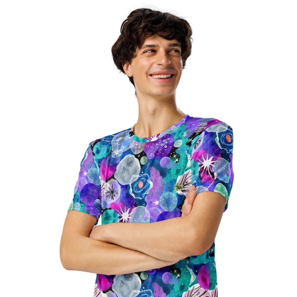 Stellar Bouquet on Men's Crew Neck T-Shirt — Left Front