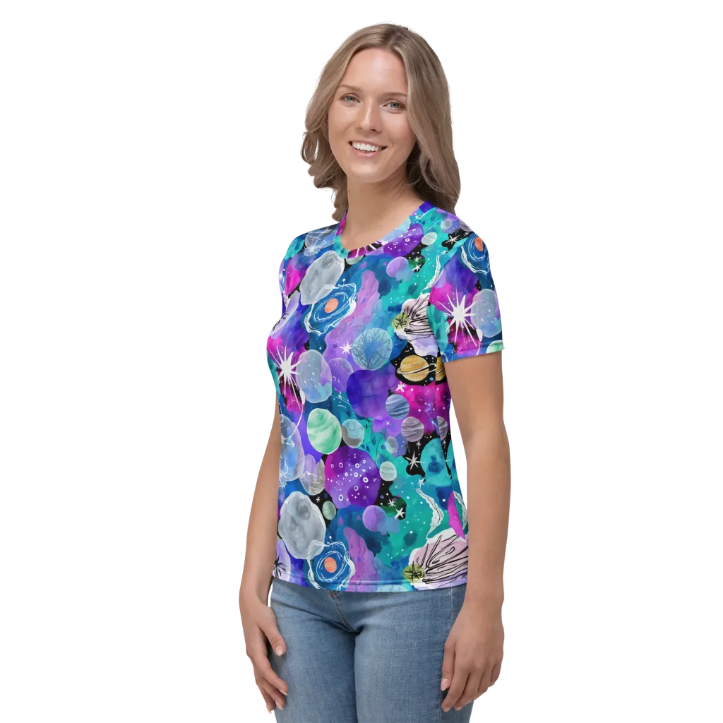 Stellar Bouquet on Women's Crew Neck T-Shirt — Left