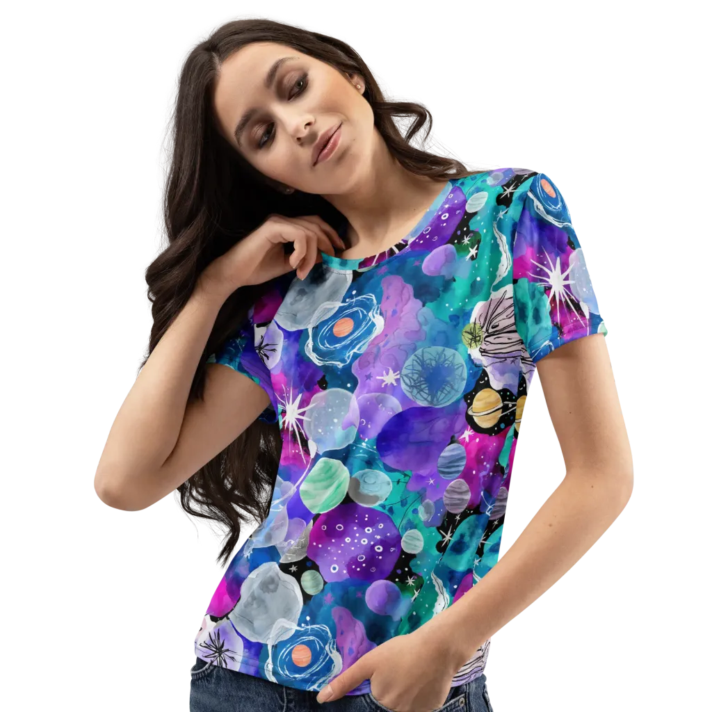 Stellar Bouquet on Women's Crew Neck T-Shirt — Left Front