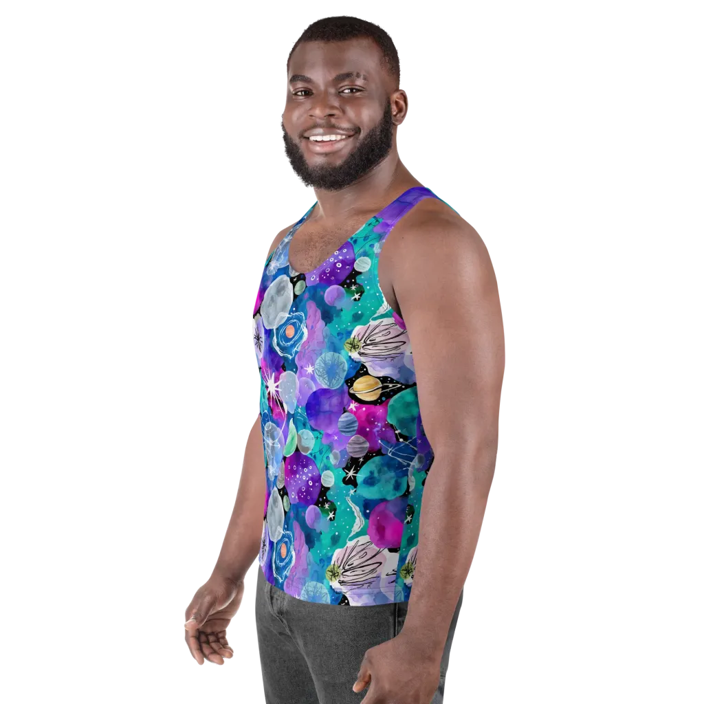 Stellar Bouquet on Men's Tank Top — Left Front