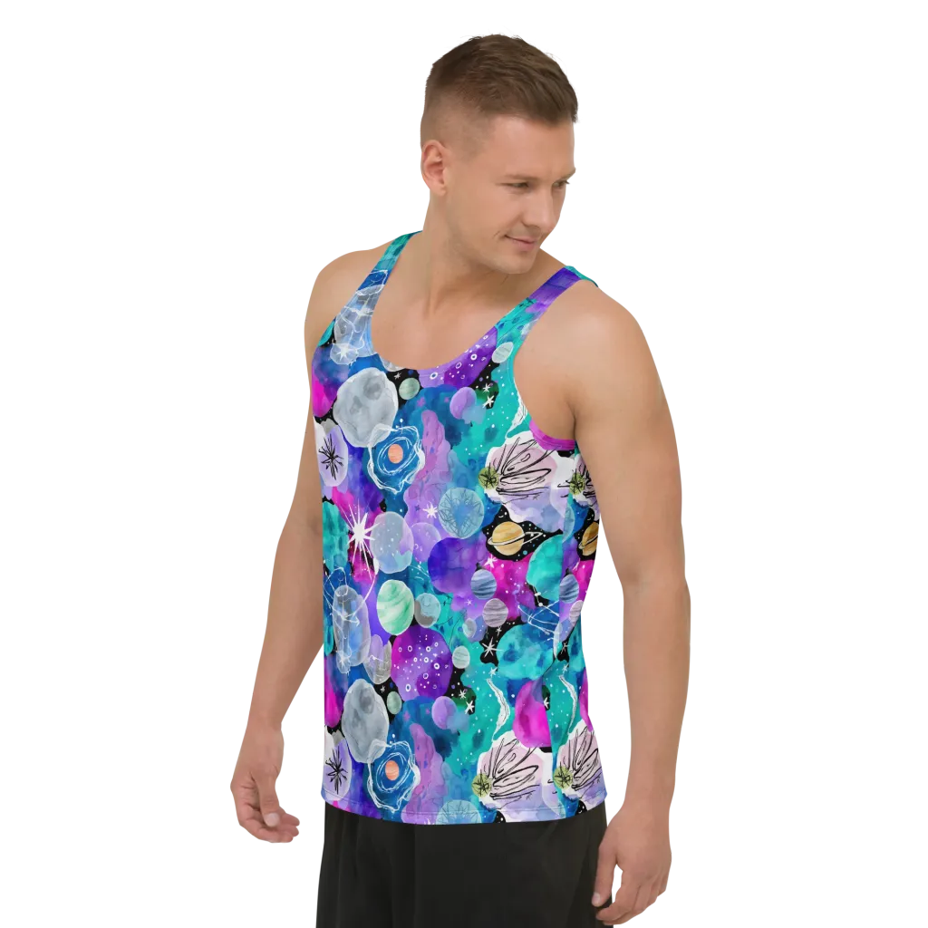 Stellar Bouquet on Men's Tank Top — Left Front