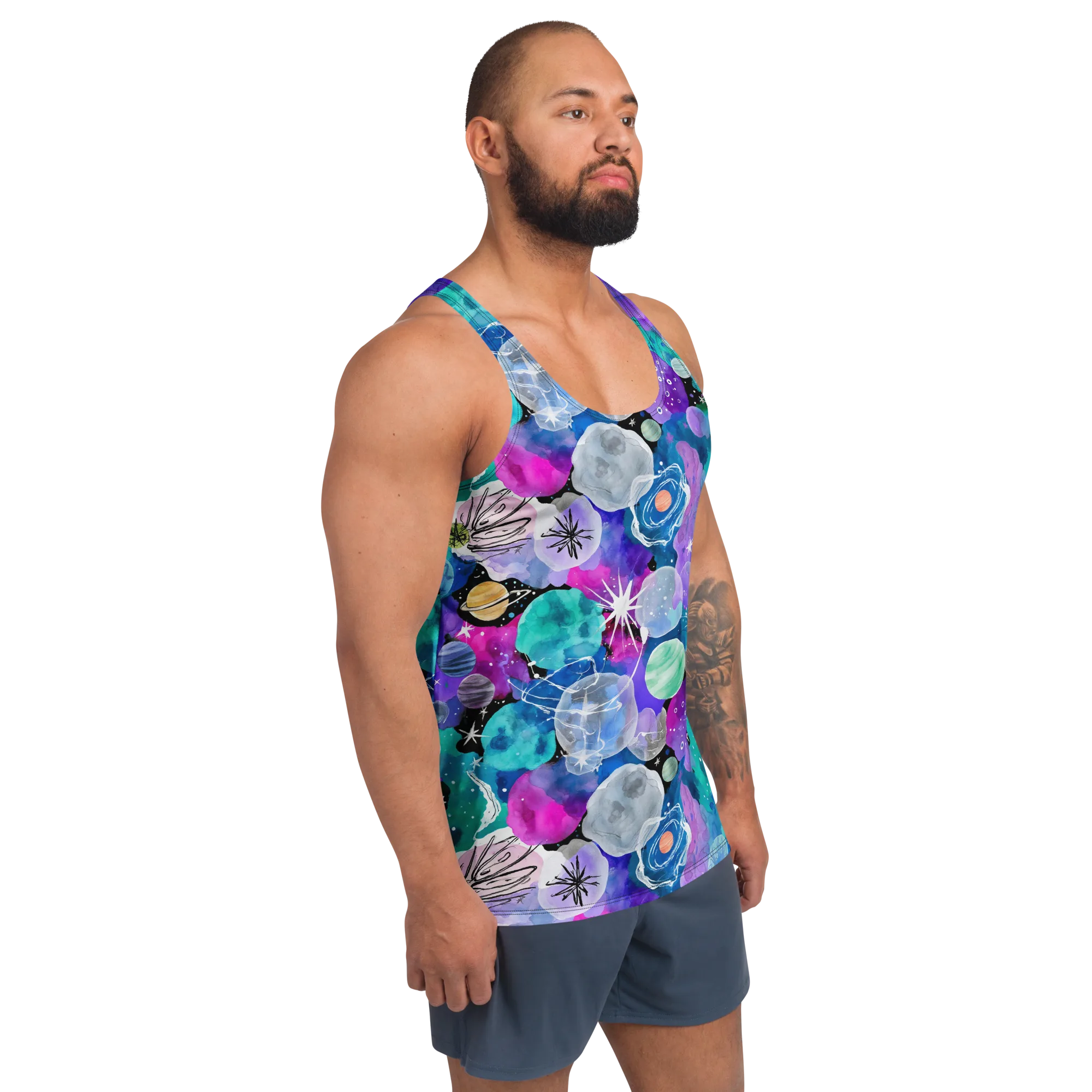 Stellar Bouquet on Men's Tank Top — Right Front
