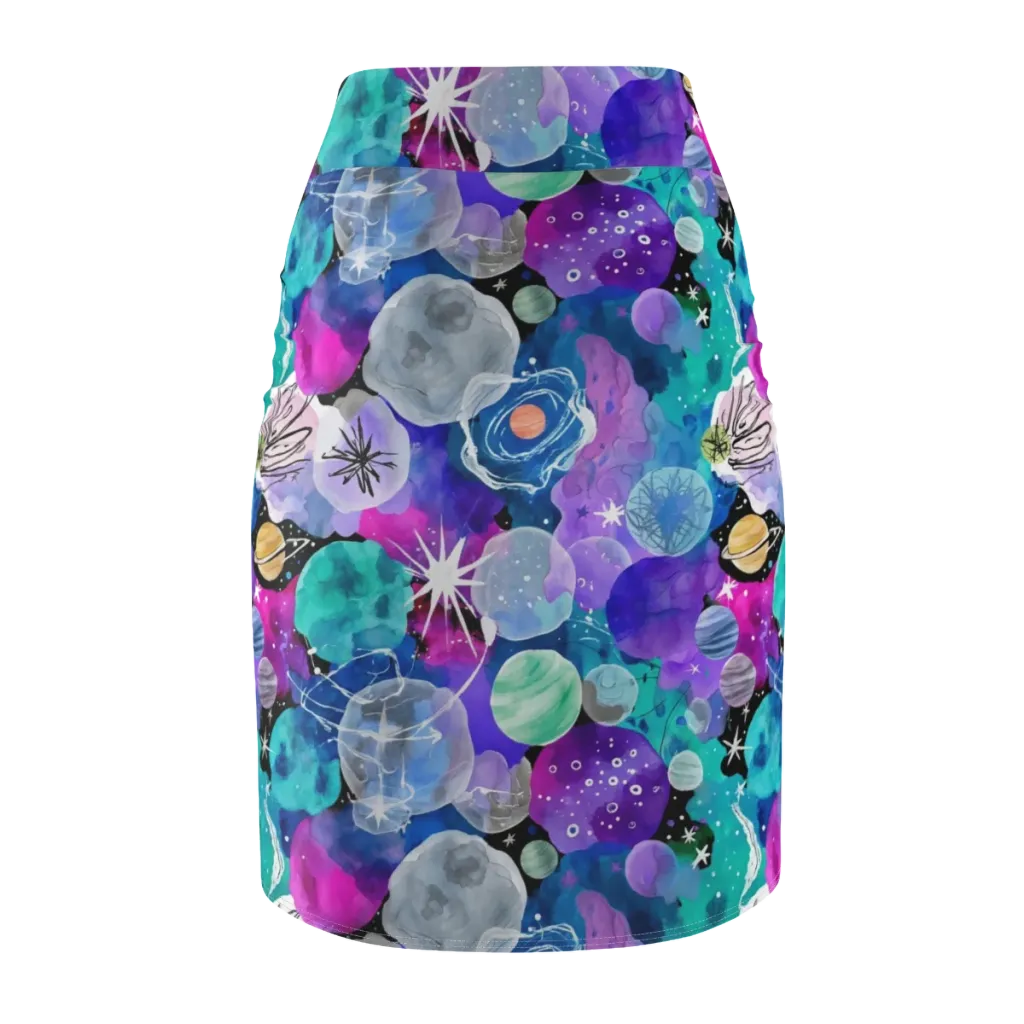 Stellar Bouquet on Pencil Skirt — Back