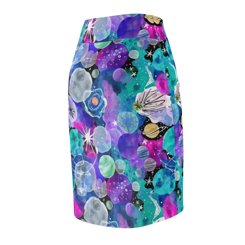 Stellar Bouquet on Pencil Skirt — Back Side