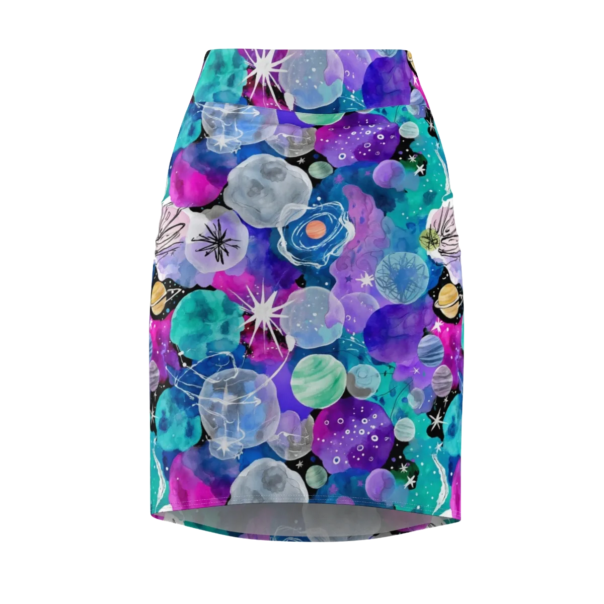 Stellar Bouquet on Pencil Skirt — Front
