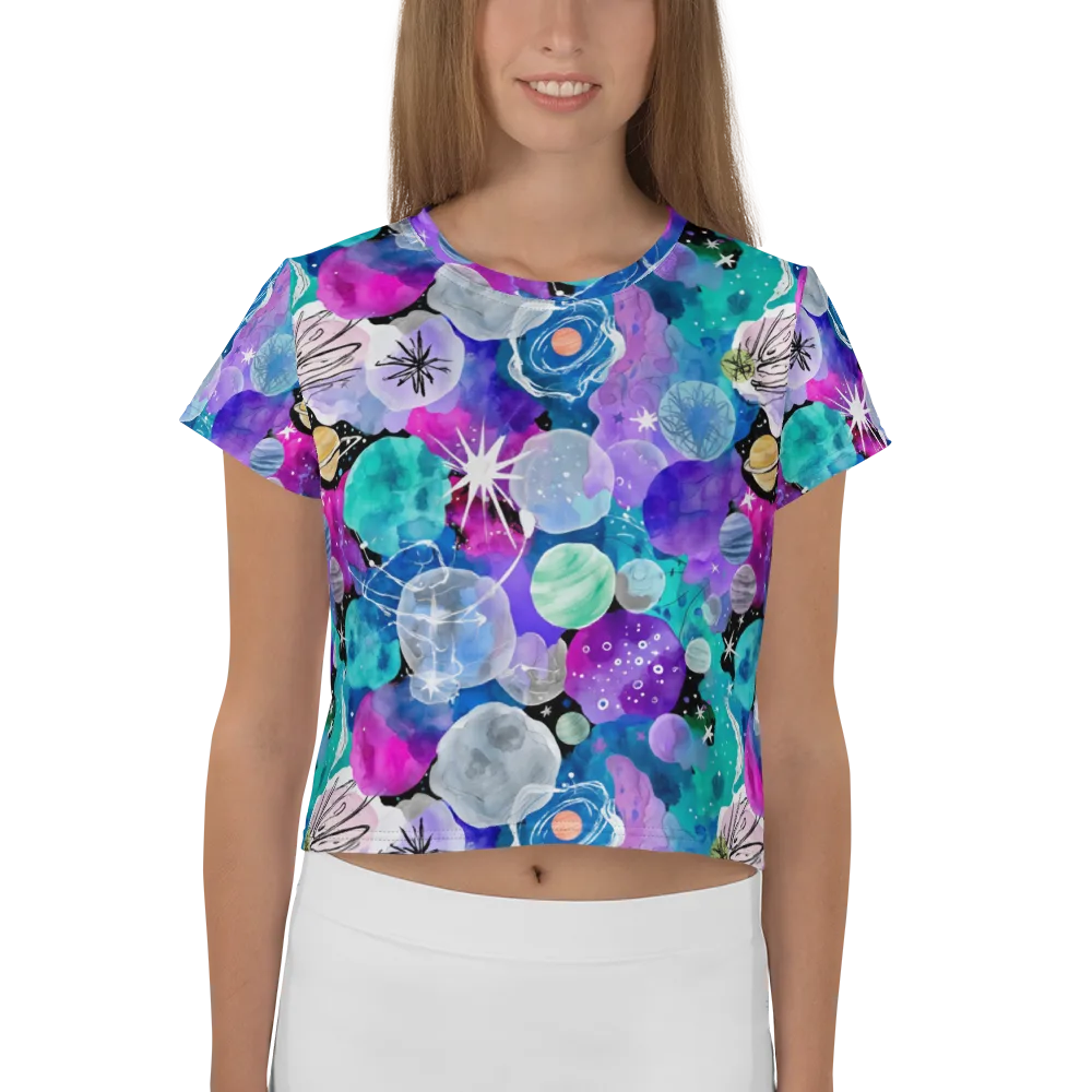 Stellar Bouquet on Crop Tee — Front