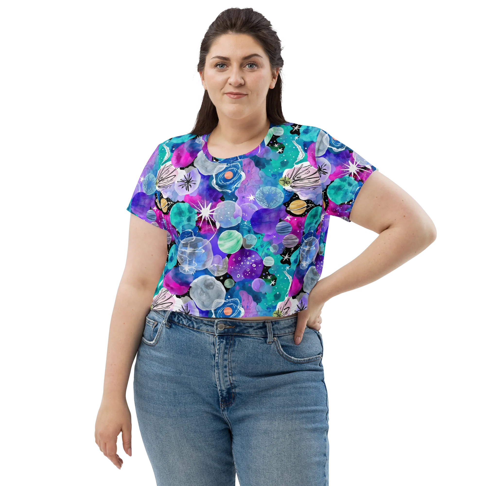Stellar Bouquet on Crop Tee — Front