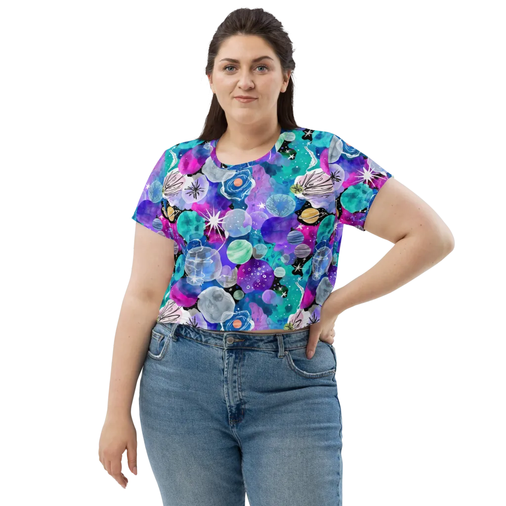 Stellar Bouquet on Crop Tee — Front