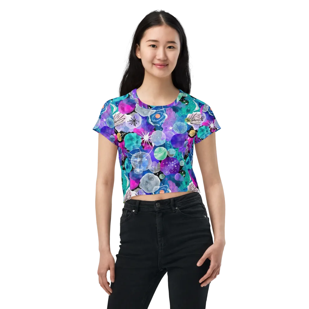 Stellar Bouquet on Crop Tee — Front