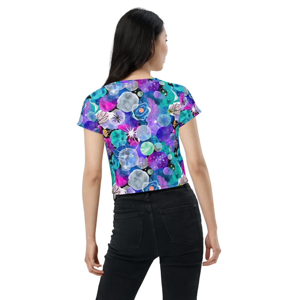 Stellar Bouquet on Crop Tee — Back