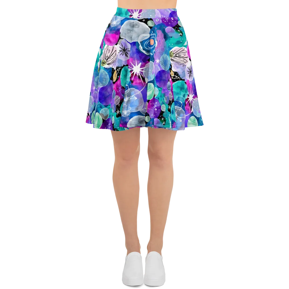 Stellar Bouquet on Skater Skirt — Front