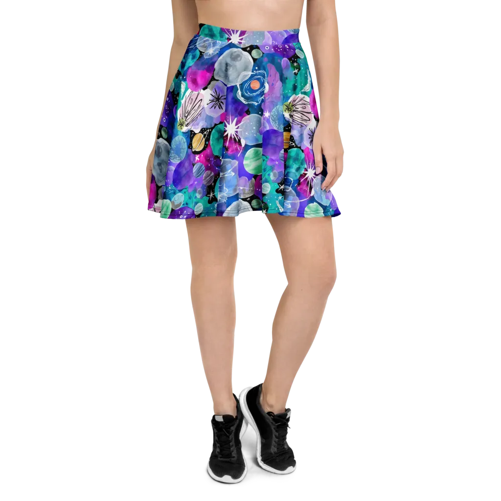 Stellar Bouquet on Skater Skirt — Front