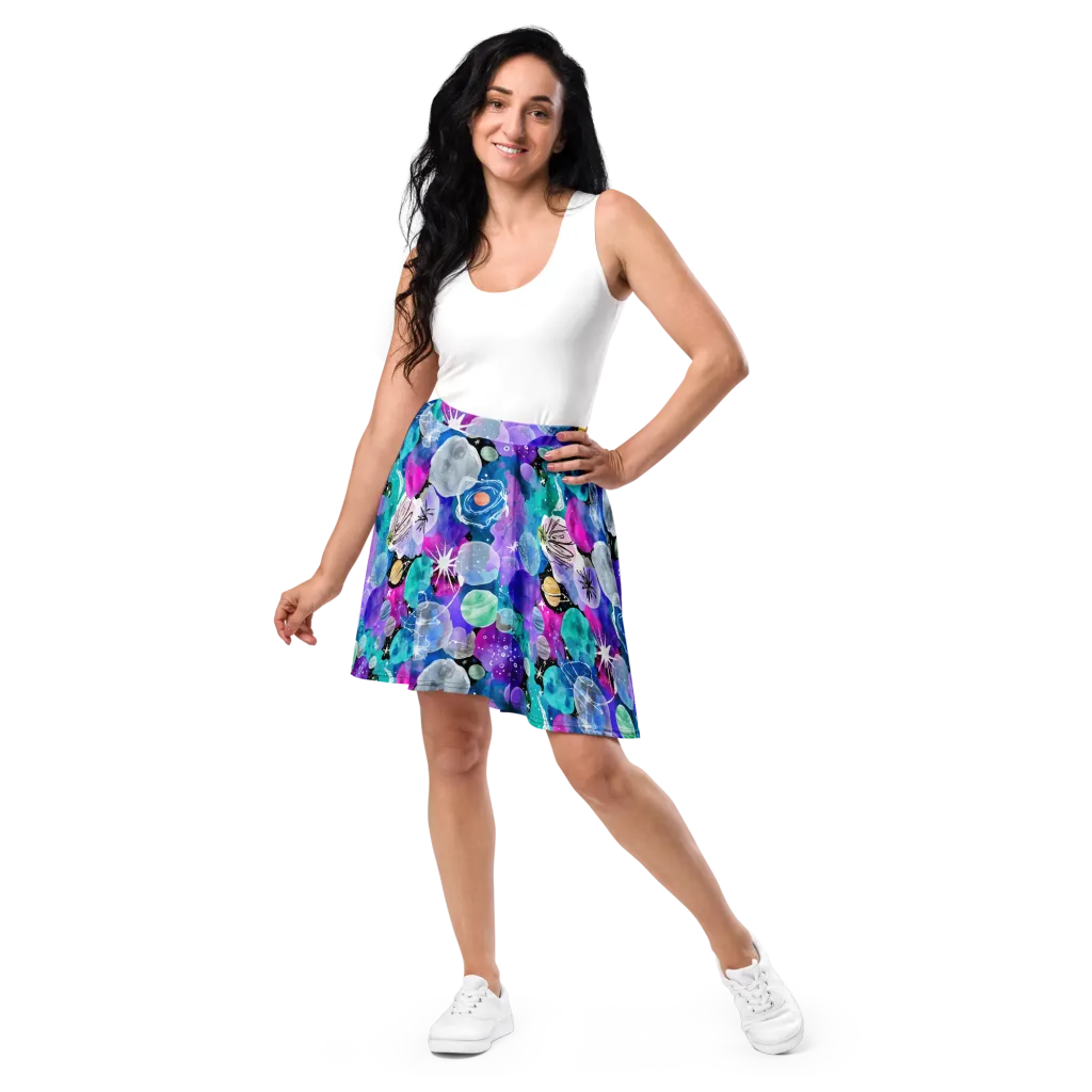 Stellar Bouquet on Skater Skirt — Front