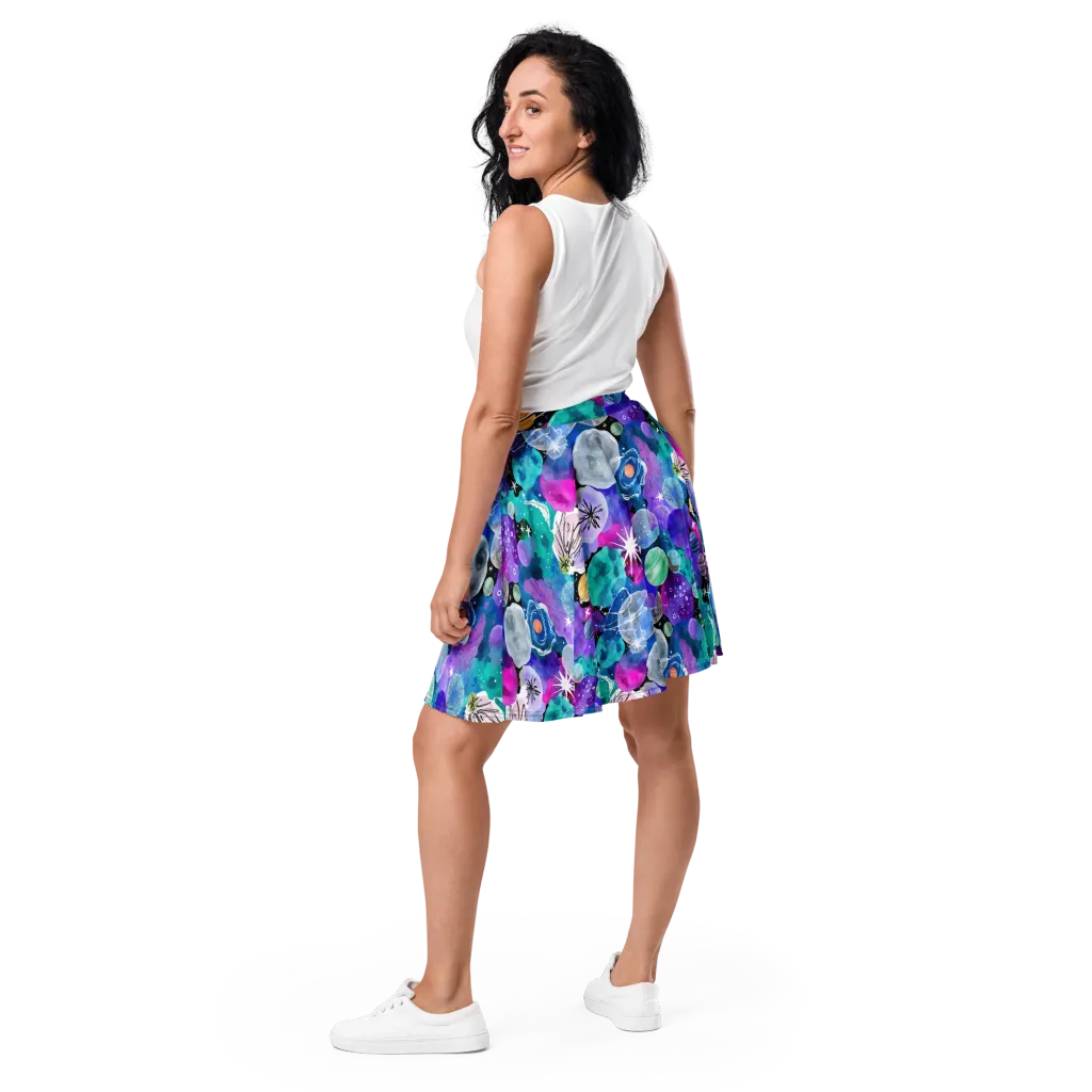 Stellar Bouquet on Skater Skirt — Back