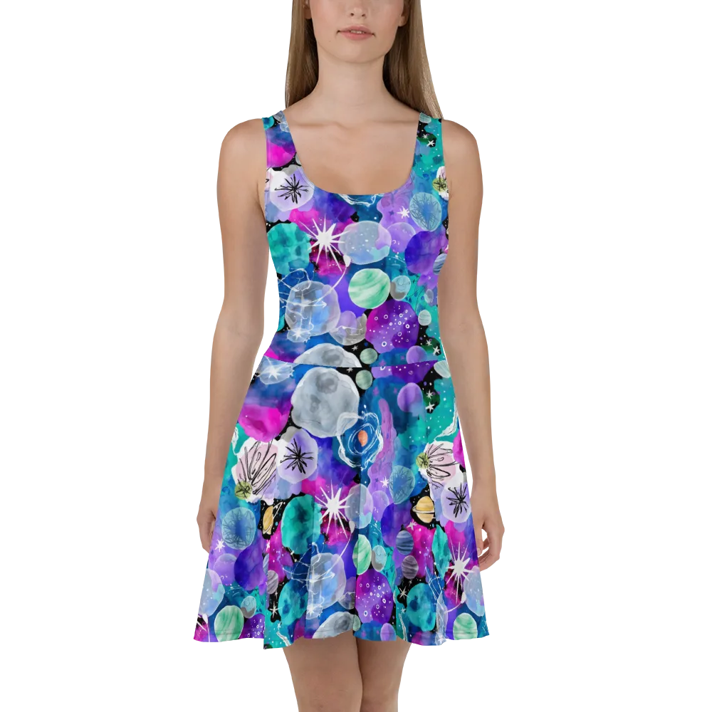 Stellar Bouquet on Skater Dress — Front