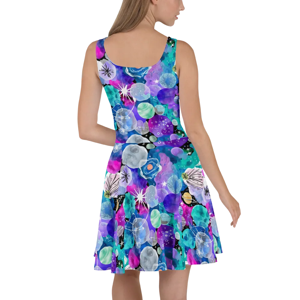 Stellar Bouquet on Skater Dress — Back