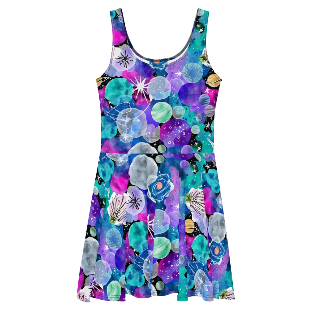 Stellar Bouquet on Skater Dress — Front