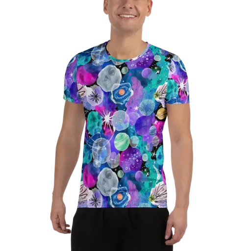 Stellar Bouquet on a Men's Athletic T-Shirt